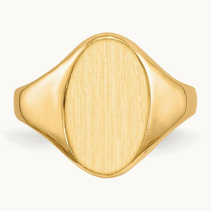 8.5x14. Closed Back Signet Ring, 0mm, 14K