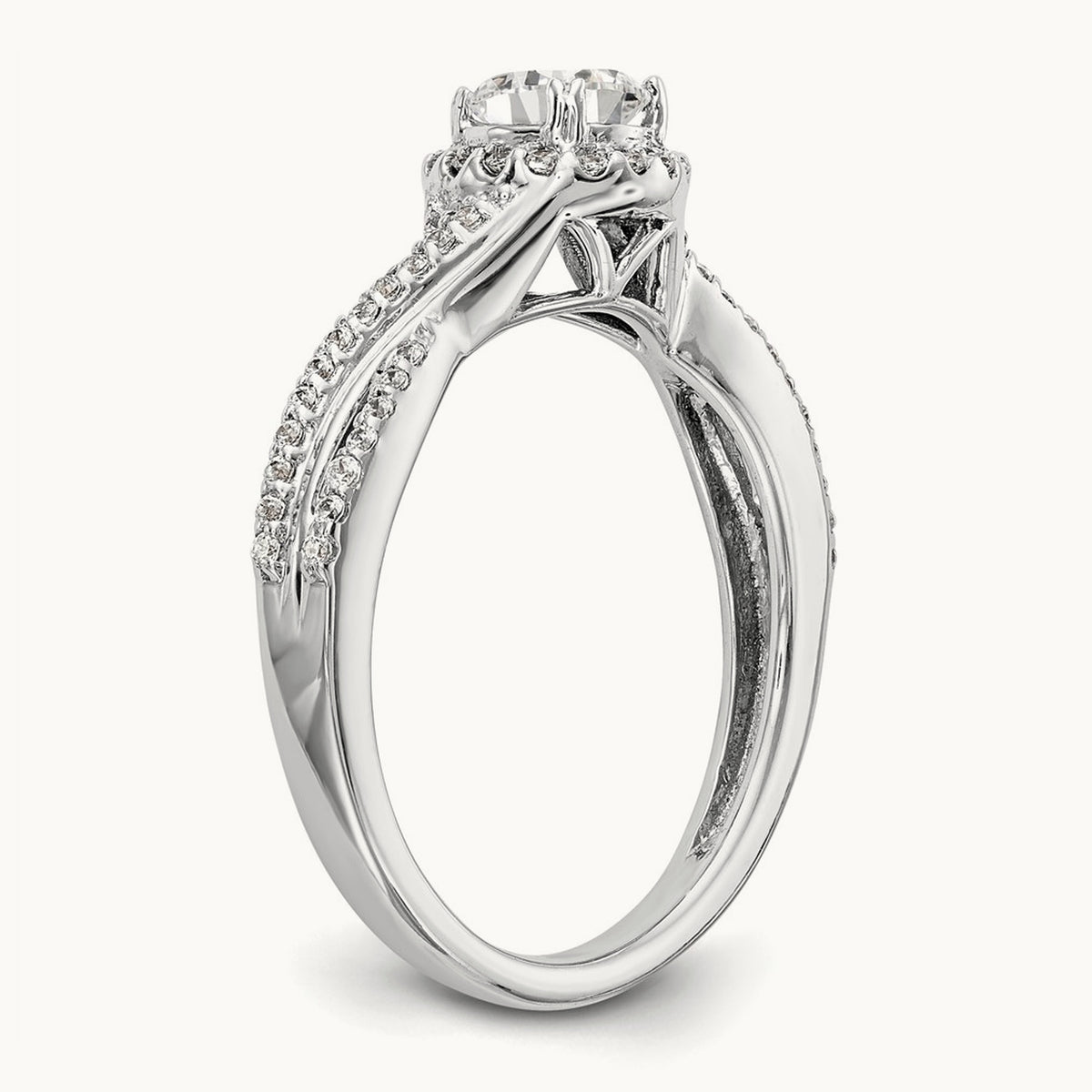 Round Semi-Mount Halo Engagement Ring, 0.25 ct tw
