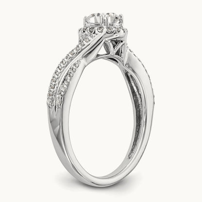 Round Semi-Mount Halo Engagement Ring, 0.25 ct tw