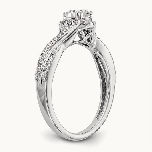 Round Semi-Mount Halo Engagement Ring, 0.25 ct tw