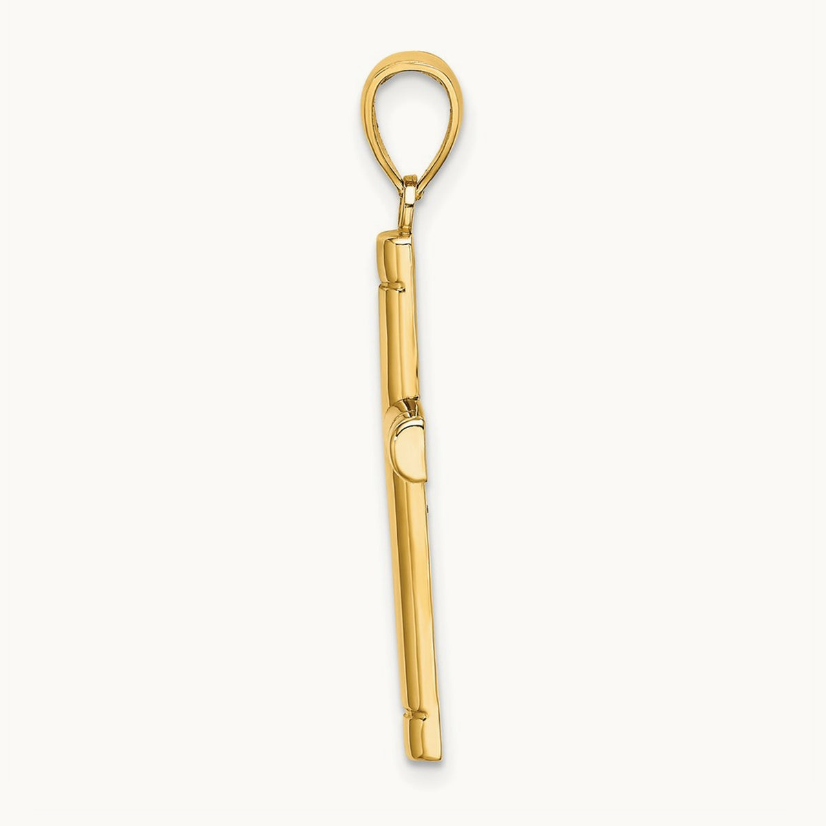 Tubular Cross Charm, 14K