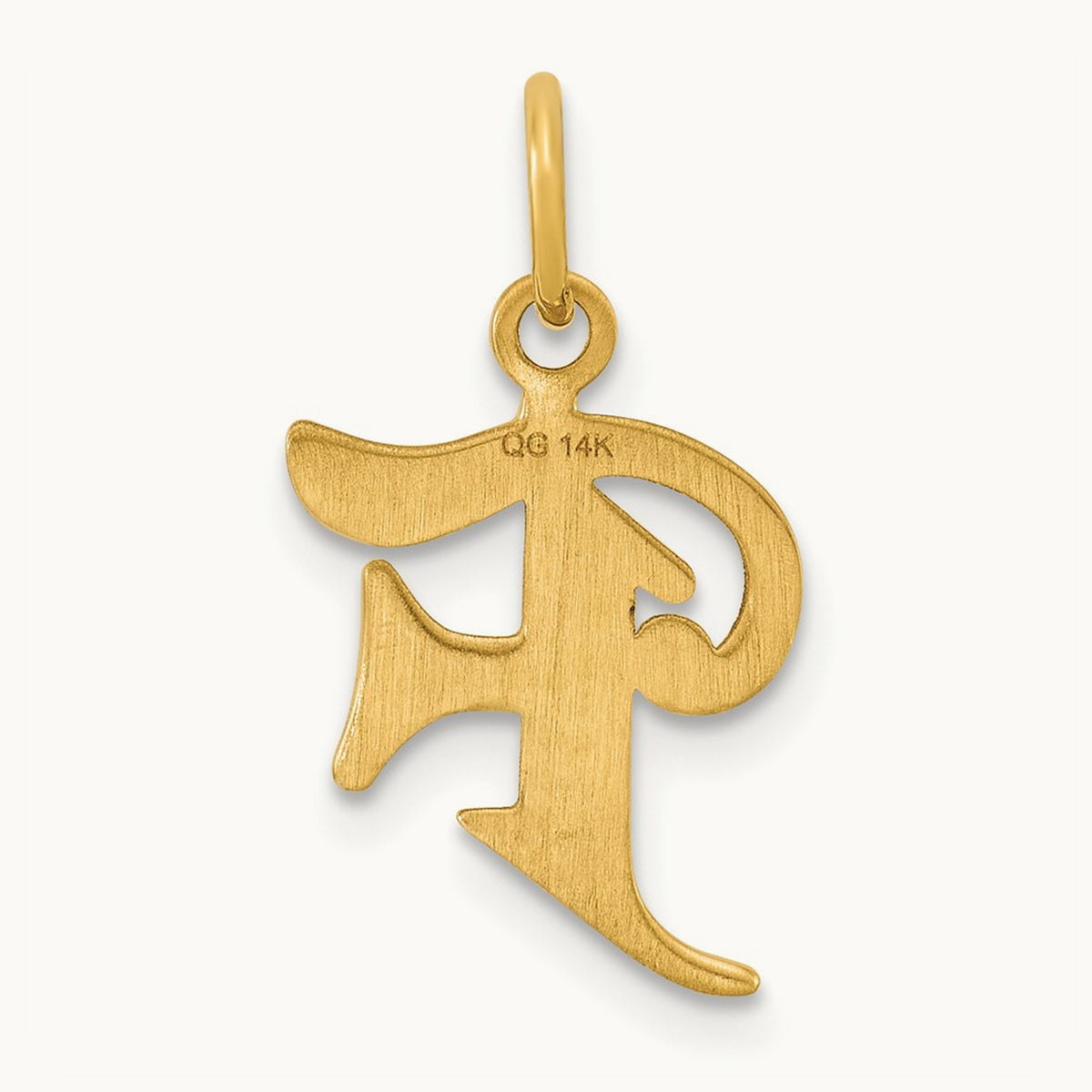 Diamond-cut Initial Charm — 14K Yellow Gold, F