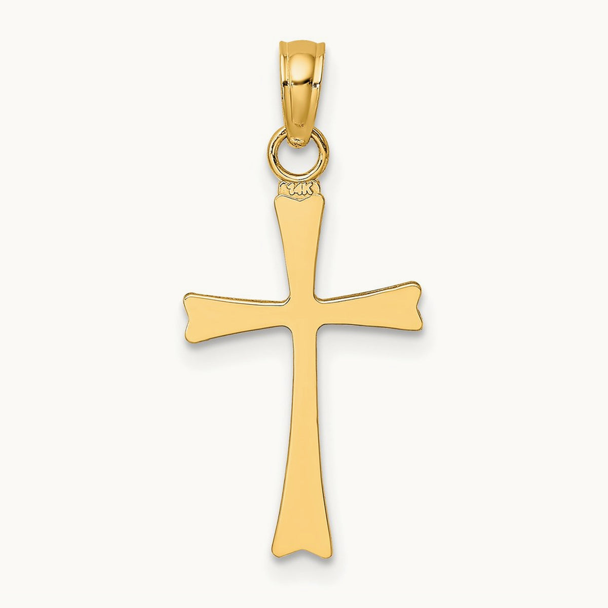 Polished Cross Charm, 14K