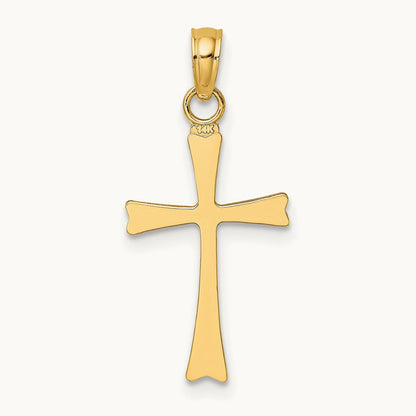 Polished Cross Charm, 14K