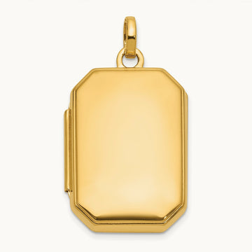 Polished 20x15mm Curved Rectangle Locket — 14K Yellow Gold