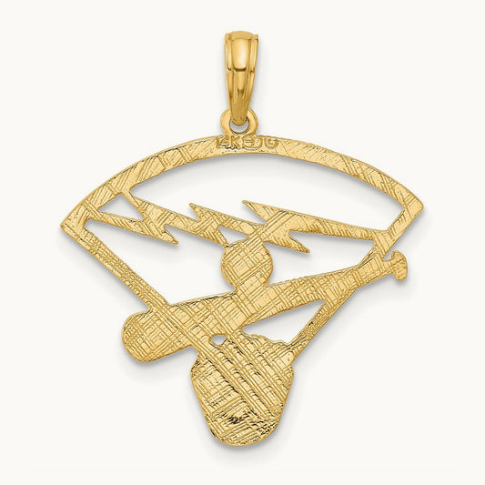 Baseball Diamond Pendant, 14K