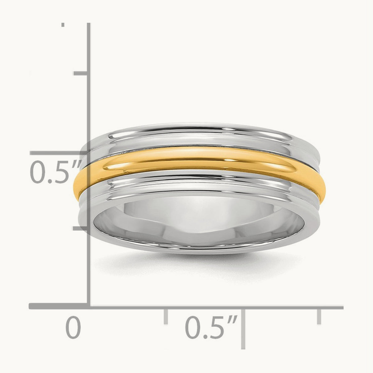 W/Y Single Banded Wedding Band, 6mm, 14K Two-tone