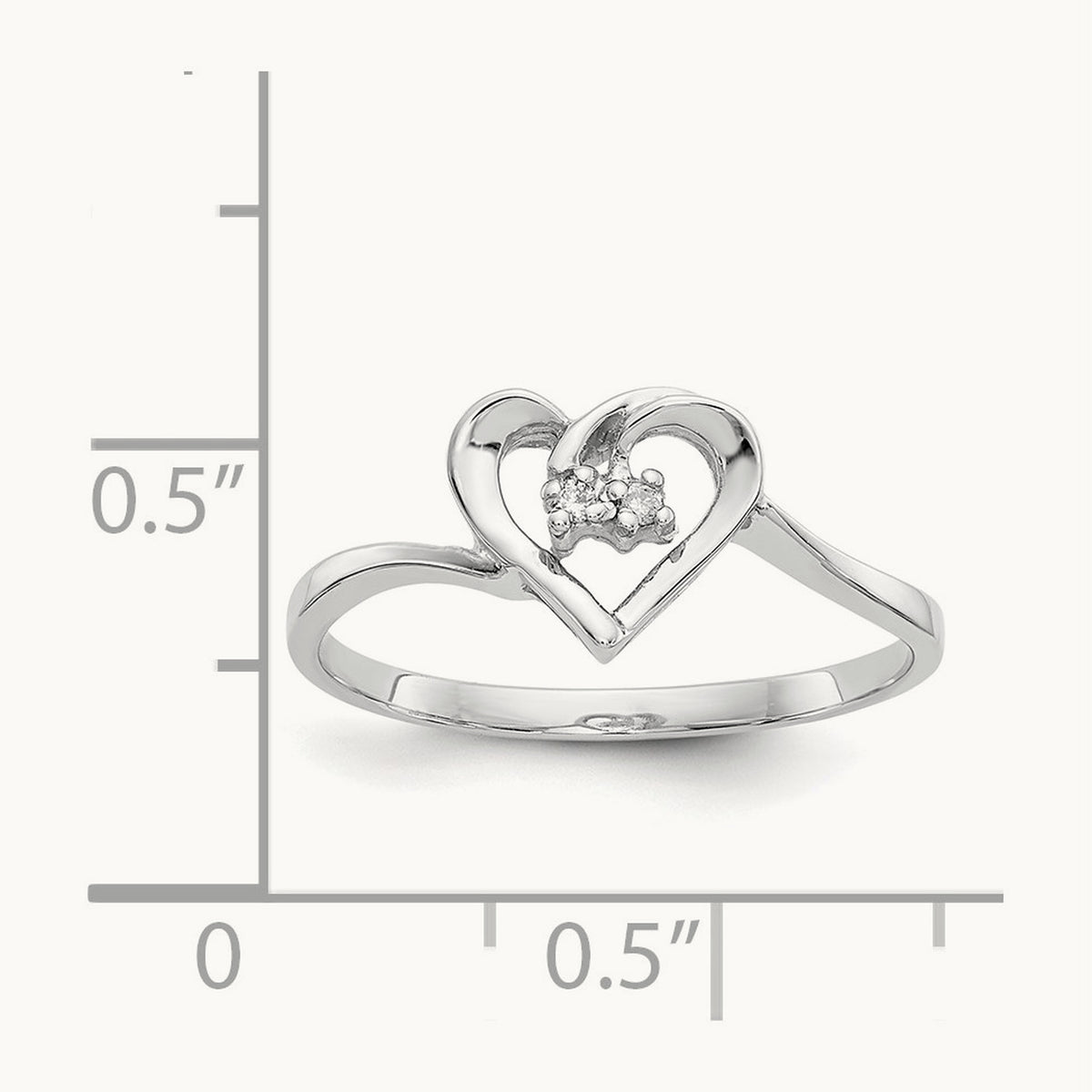AA Diamond heart ring, 14K White Gold