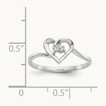AA Diamond heart ring, 14K White Gold