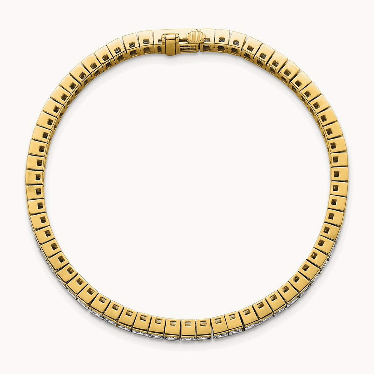 Princess Tennis Bracelet, 7.00 ct tw Lab-Grown Diamond — 14K Yellow Gold