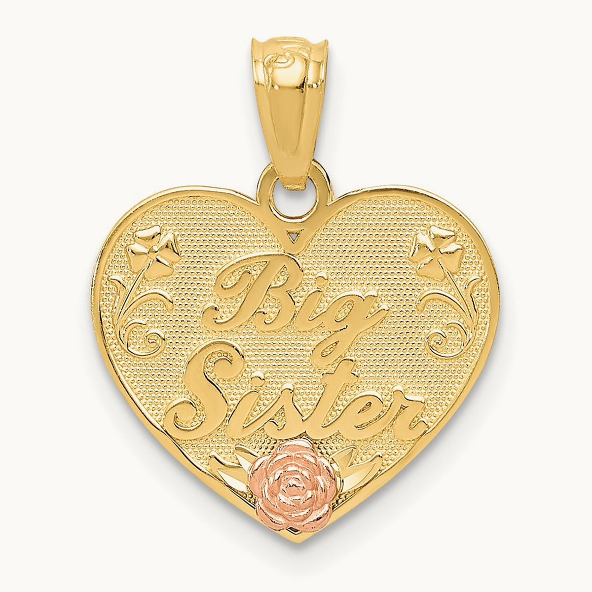 BIG SISTER Heart Pendant, 14K Two-tone