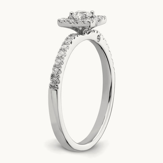 Halo Engagement Ring, 0.50 ct tw Lab-Grown Diamond
