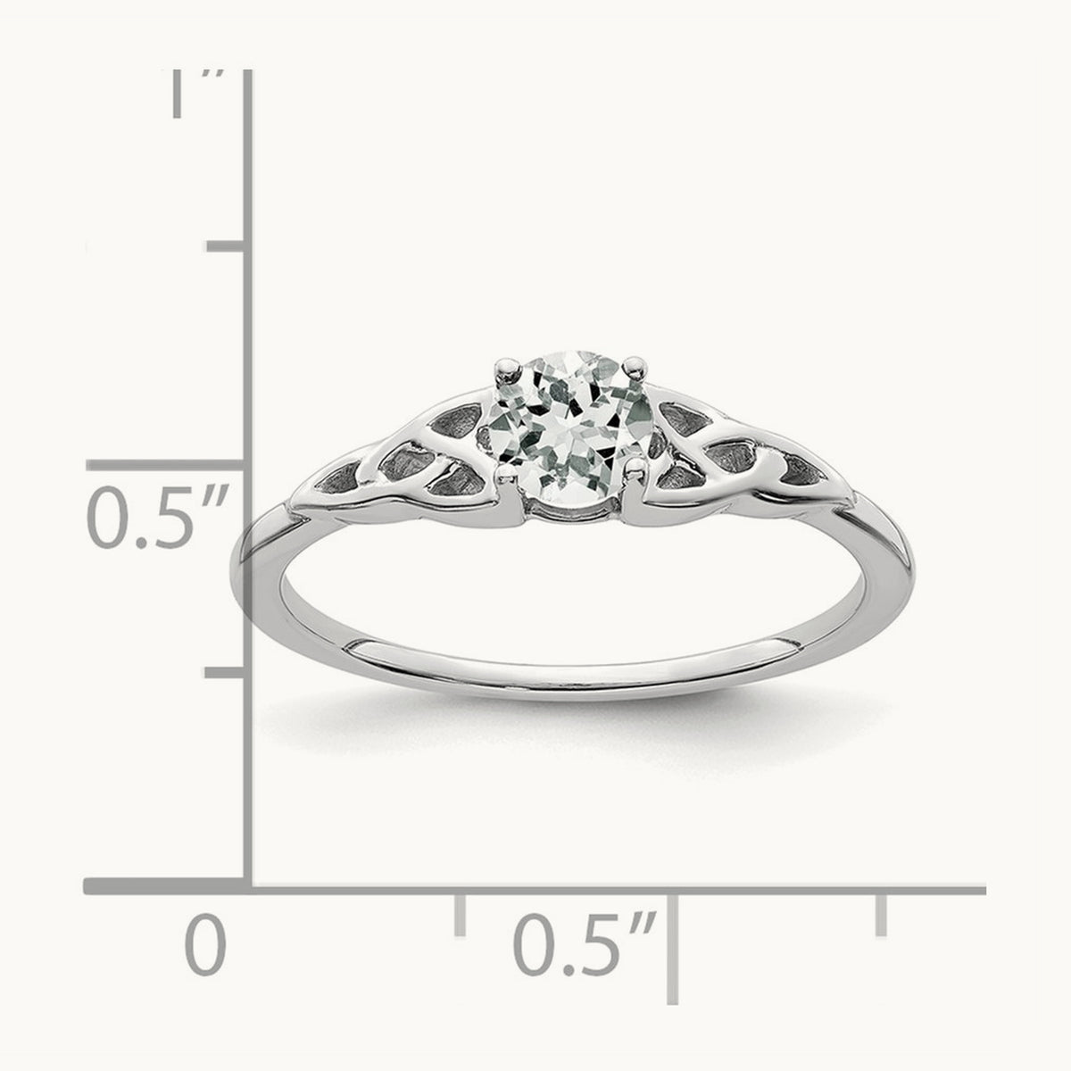 Topaz Celtic Knot Ring — 14K White Gold, 7
