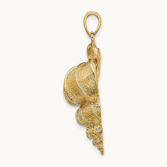 2-D Precious Wentletrap Shell Charm, 14K