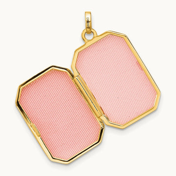 Polished 20x15mm Curved Rectangle Locket — 14K Yellow Gold