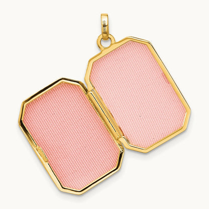 Polished 20x15mm Curved Rectangle Locket — 14K Yellow Gold