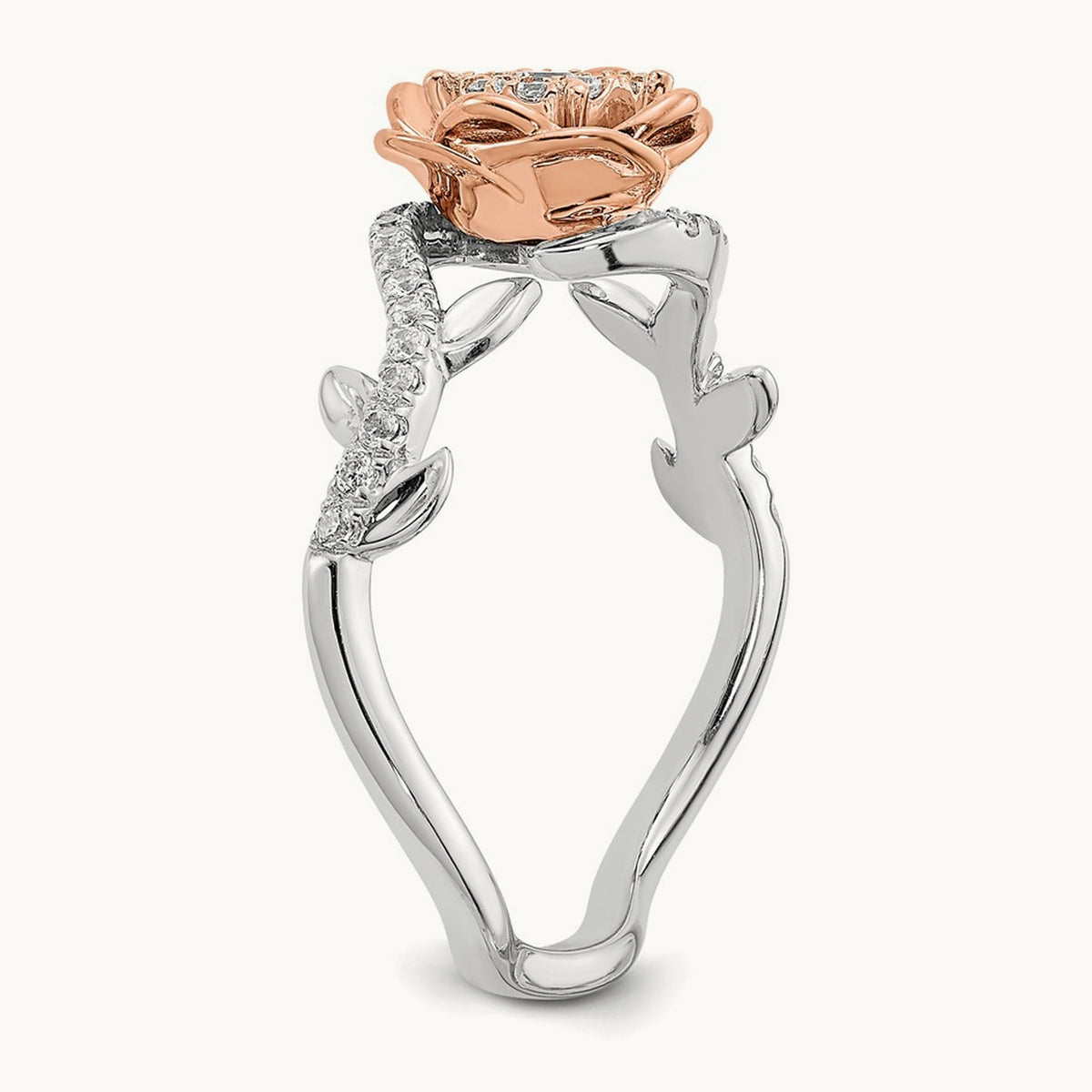 Diamond Fashion Band, 14K White with Rose Gold