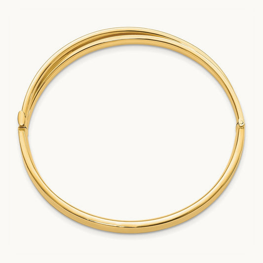 4/16 Polished Bypass Hinged Bangle, 14K Yellow Gold