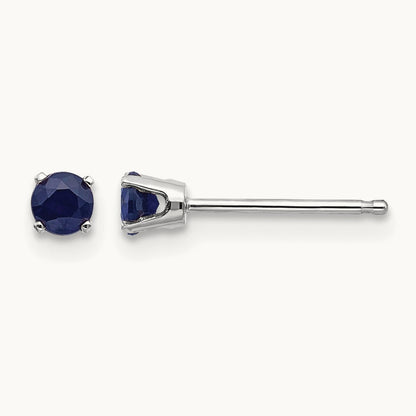 Sapphire Stud Earrings — 3mm