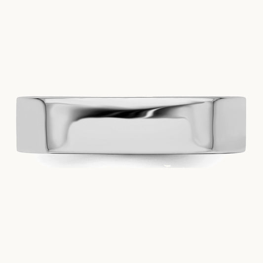 Sterling Silver Rhodium-plated 5mm Flat Band