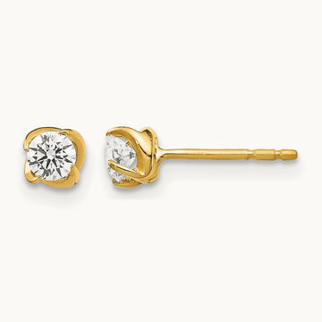 Diamond Post Earrings, 14K