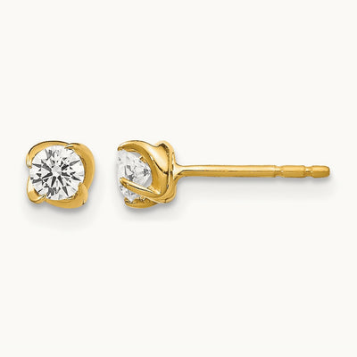 Diamond Post Earrings, 14K