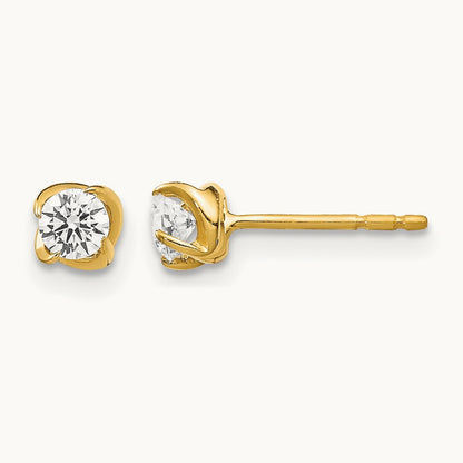 Diamond Post Earrings, 14K