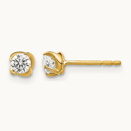 Diamond Post Earrings, 14K