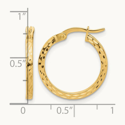 Diamond-cut Hoop Earrings — 18mm