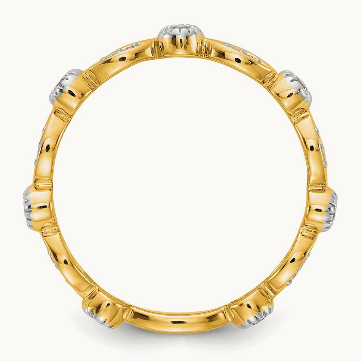 Diamond Fancy Band — 14K Yellow Gold