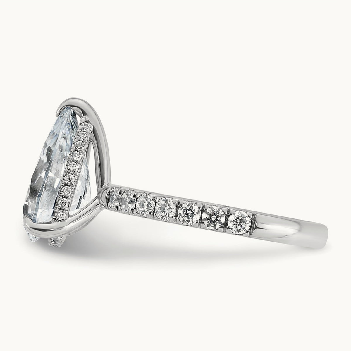 Pear Solitaire Engagement Ring, 1.25-4.75 ct tw Lab-Grown Diamond — 4 3/4 ct, 14K White Gold
