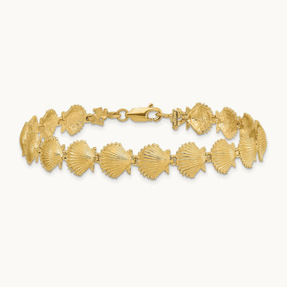 Scallop Shell Bracelet, 14K