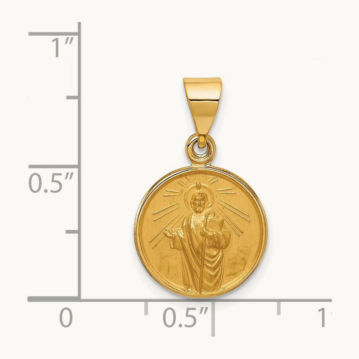 Saint Jude Thaddeus Medal Pendant, 18K