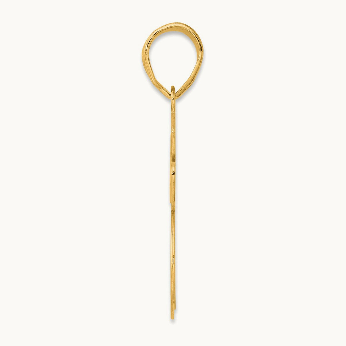 Brushed Border Script Number 75 Pendant, 14K