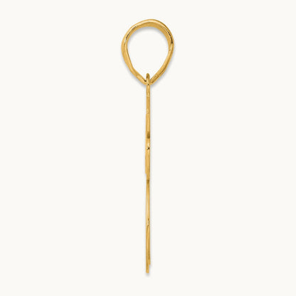 Brushed Border Script Number 75 Pendant, 14K