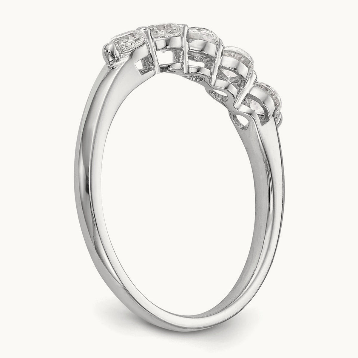 5-Stone Diamond Band, 14K White Gold