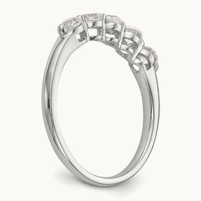 5-Stone Diamond Band, 14K White Gold