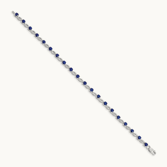 Sapphire Bracelet, 14K White Gold