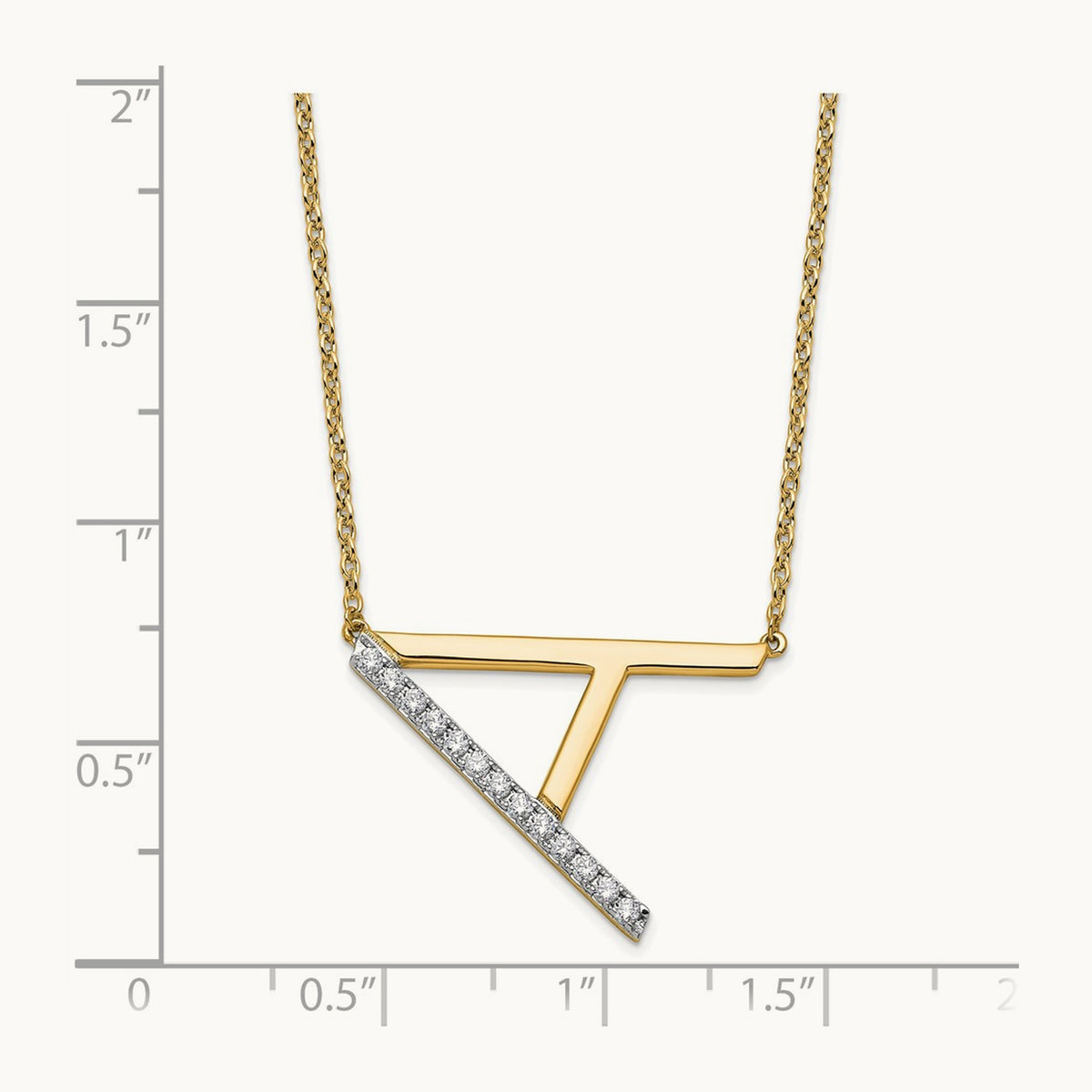 Sideways Diamond Necklace — 14K Yellow Gold, A