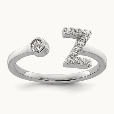 Initial Z Adjustable Ring, 0.20 ct tw Lab-Grown Diamond
