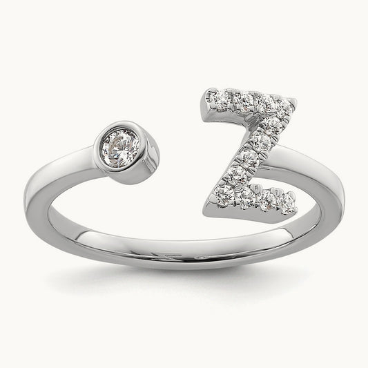 Initial Z Adjustable Ring, 0.20 ct tw Lab-Grown Diamond