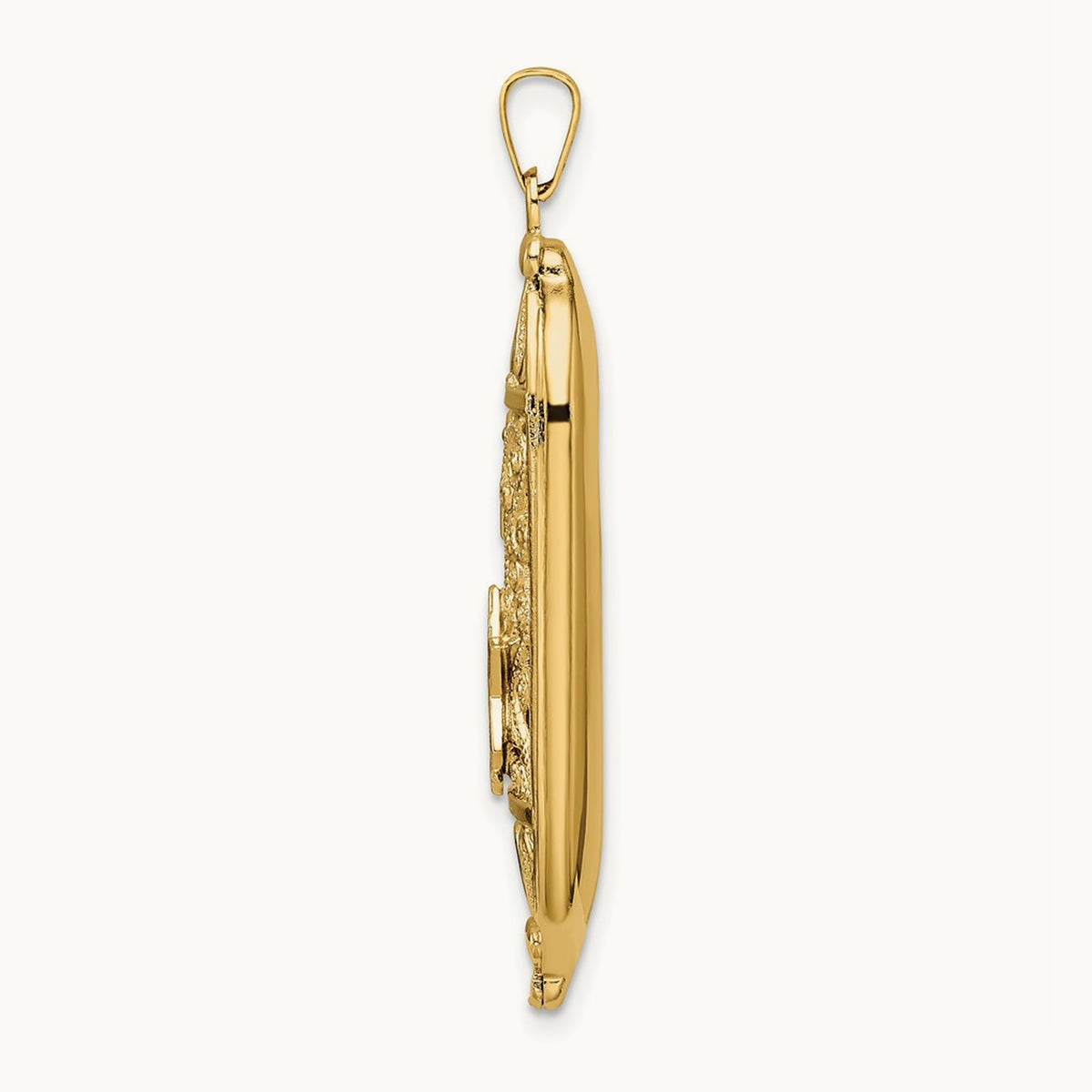 Polished Mezuzah Enameled Star Pendant, 14K