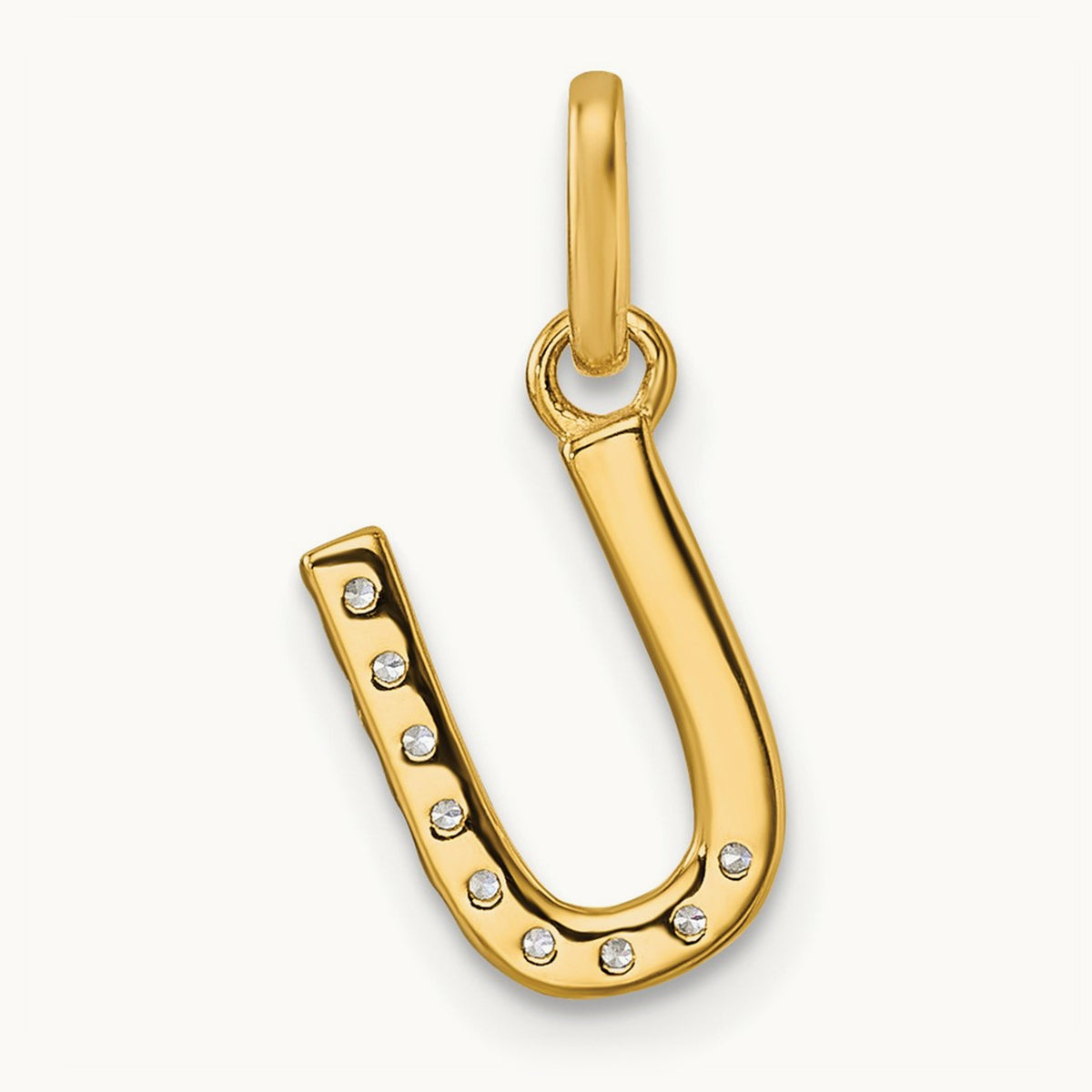 Twisted Diamond Charm — 14K Yellow Gold, U
