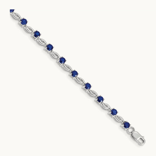 Sapphire Bracelet, 14K White Gold