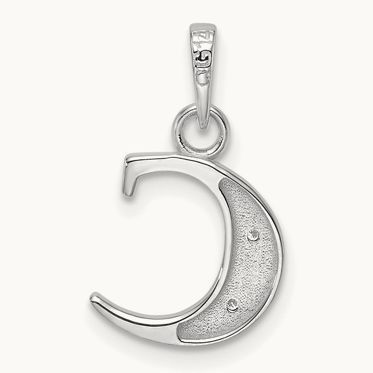 Diamond Letter C Initial Pendant, 14K White Gold