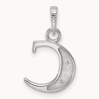 Diamond Letter C Initial Pendant, 14K White Gold