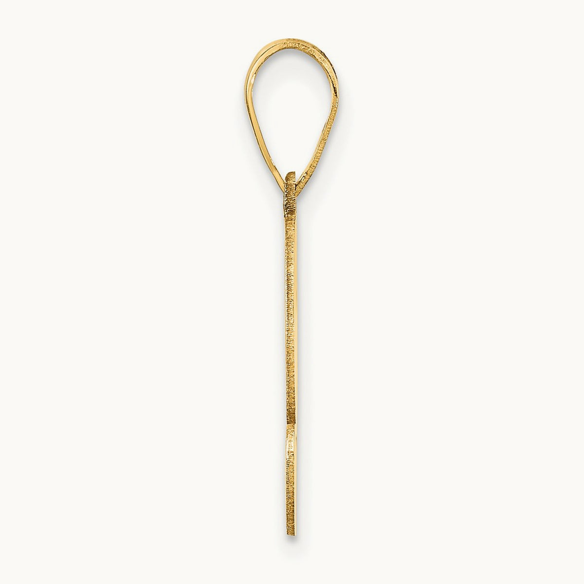 Brushed Border Script Number 2 Pendant, 14K
