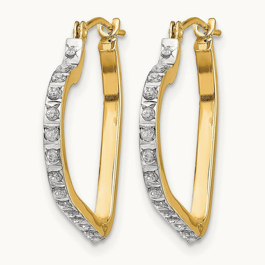 Diamond Fascination Diamond Dust/Accent Heart Hoops, 14K