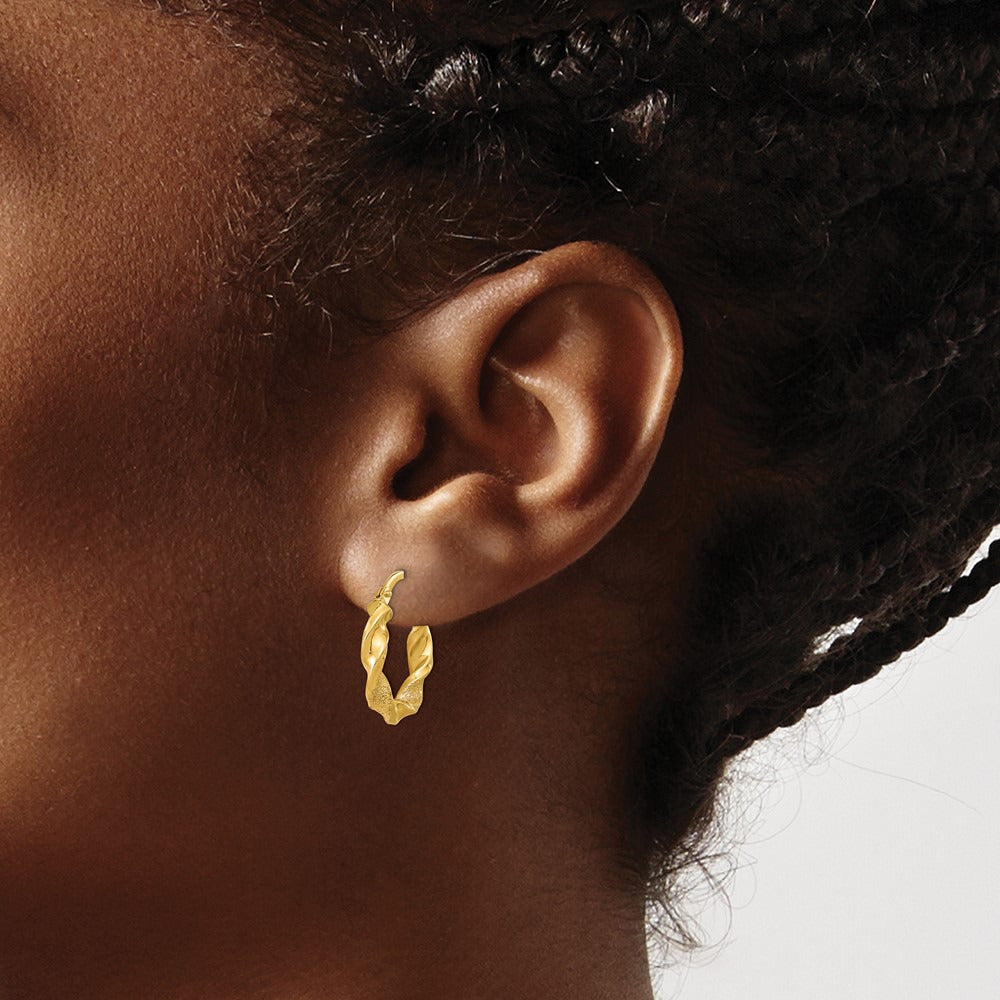 Polished and Textured Twisted Hoop Earrings — photo set