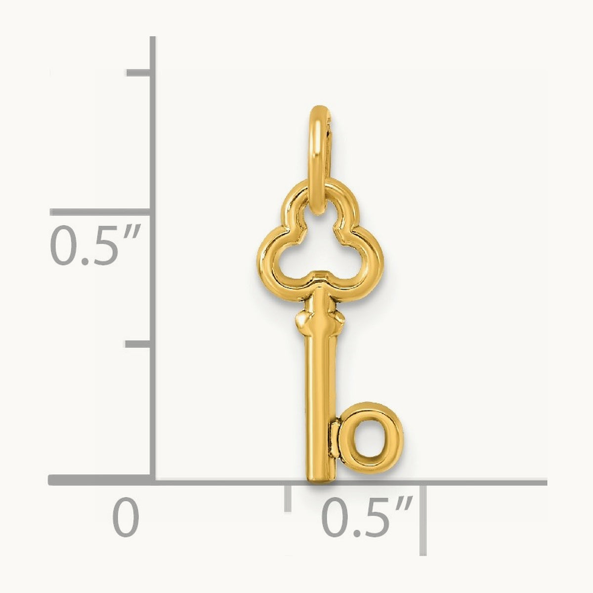 Key Initial Charm — 14K Yellow Gold, O